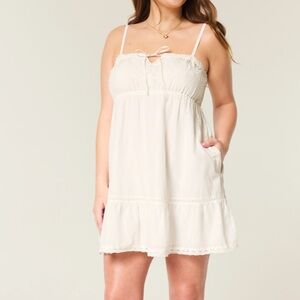 Hollister Cream Smocked Top